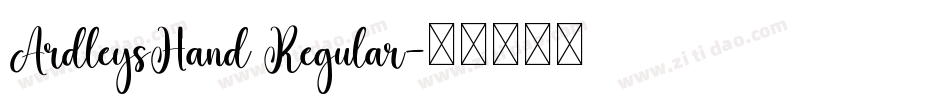 ArdleysHand Regular字体转换